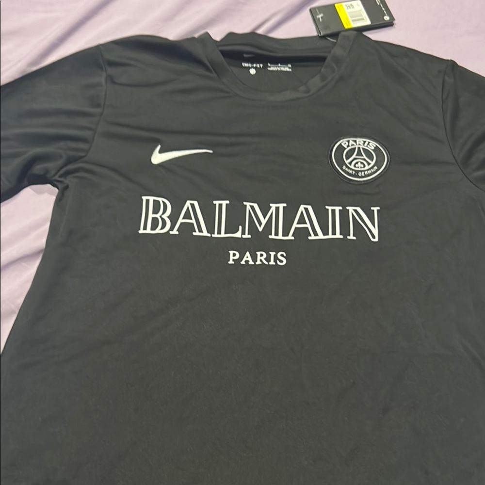 Balmain Black Soccer Jersey